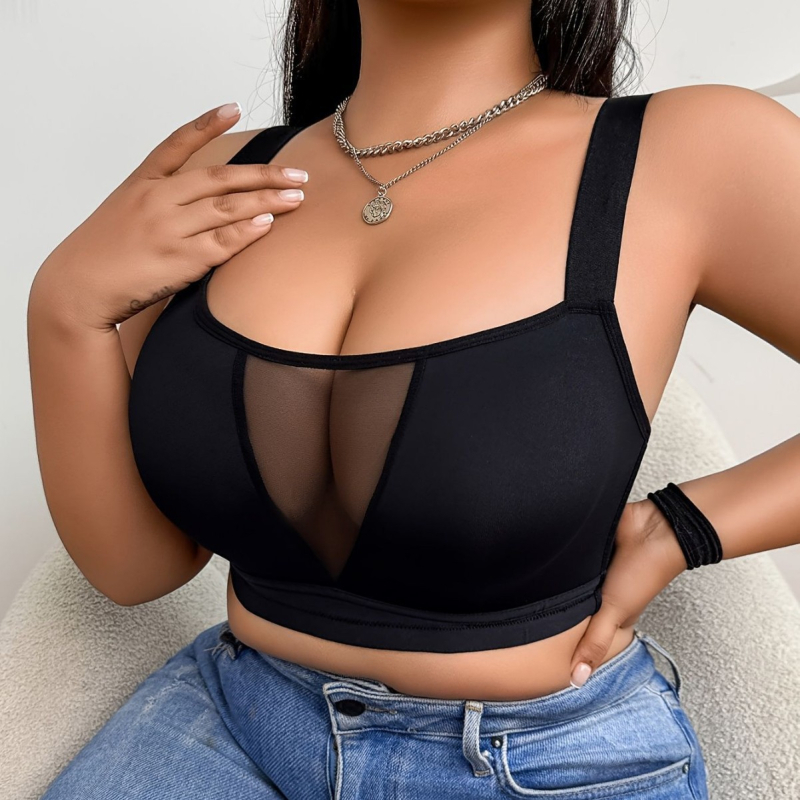 Moteriška belaidė, be siūlių liemenėlė su giliu V iškirpimu, plonai formuoti kupolai, nugarinis užsegimas su trim eilučių kabliukų