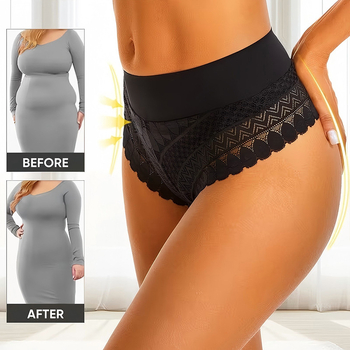 Dámske čipkové tangá so stredným pásom, nylonová látka, pozdvihnutie zadočka, kontrola brucha, priedušné
