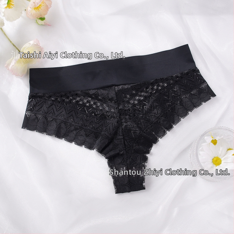 Dámske čipkové tangá so stredným pásom, nylonová látka, pozdvihnutie zadočka, kontrola brucha, priedušné