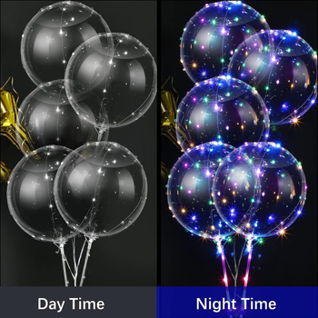 Prozirna LED balončić s crtanim dizajnom, svijetleći, za događaje, veličine 18/20/24 inča