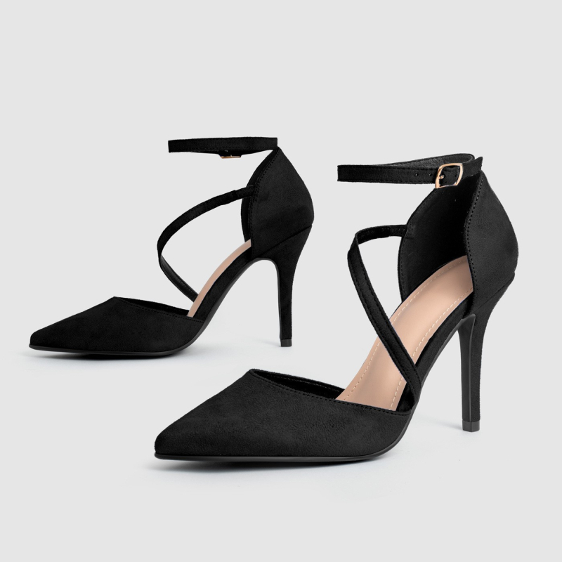 Sandale de nuntă pentru femei, vârf ascuțit, partea superioară PU, talpă din cauciuc, înălțime toc 3–6 cm, toc subțire, închidere cu cataramă