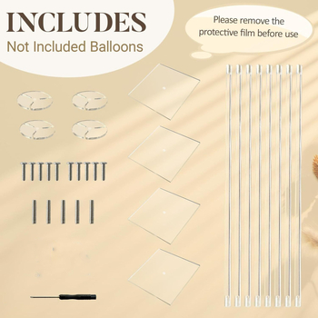 Suporturi acrilice pentru baloane pentru aranjament masă - 4 seturi cu baze - Stil modern (Brand: Kunteng; Categorie de produs: decorare spații; Categorie: capac pentru balon; Material: 3283093)