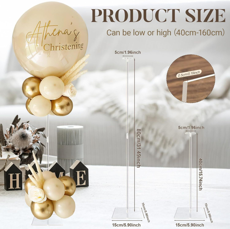 Suporturi acrilice pentru baloane pentru aranjament masă - 4 seturi cu baze - Stil modern (Brand: Kunteng; Categorie de produs: decorare spații; Categorie: capac pentru balon; Material: 3283093)