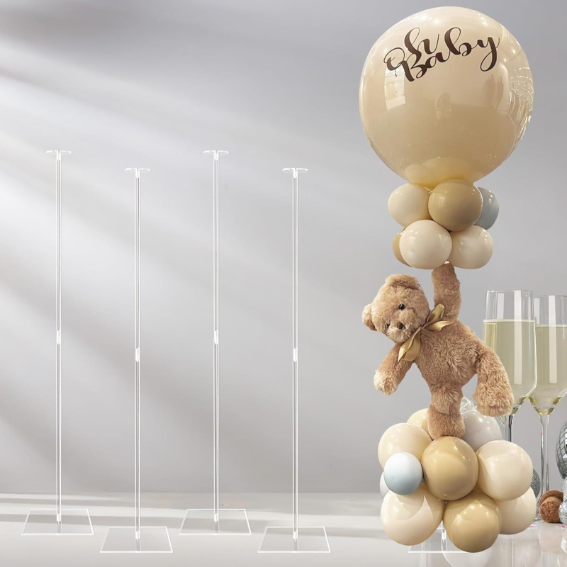 Suporturi acrilice pentru baloane pentru aranjament masă - 4 seturi cu baze - Stil modern (Brand: Kunteng; Categorie de produs: decorare spații; Categorie: capac pentru balon; Material: 3283093)