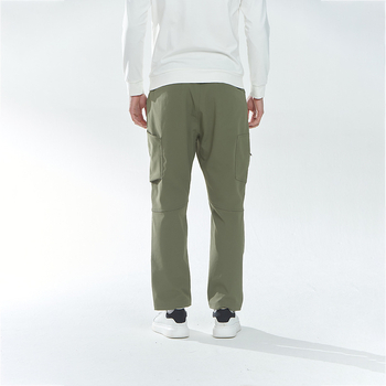 Newkisen pánske zimné vetruodolné soft-shell nohavice na behanie, voľný strih, stredná výška pásu, 10% elastan