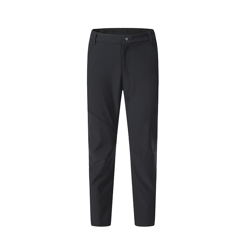 Newkisen pánske zimné vetruodolné soft-shell nohavice na behanie, voľný strih, stredná výška pásu, 10% elastan