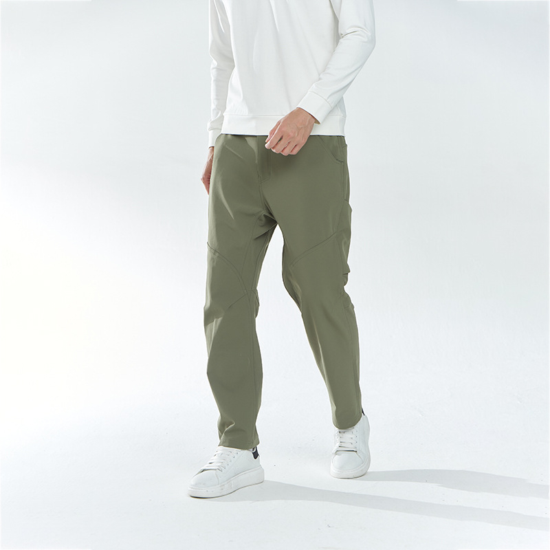 Newkisen pánske zimné vetruodolné soft-shell nohavice na behanie, voľný strih, stredná výška pásu, 10% elastan