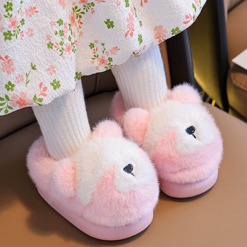 Unisex laste siseruumide papud Cartoon mustriga – pealne flis, tald PVC, lihtne jalga panna, keskmise paksusega, 4–12 aastat