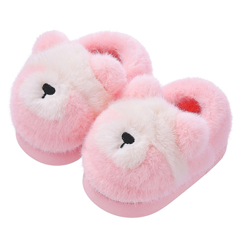 Unisex laste siseruumide papud Cartoon mustriga – pealne flis, tald PVC, lihtne jalga panna, keskmise paksusega, 4–12 aastat