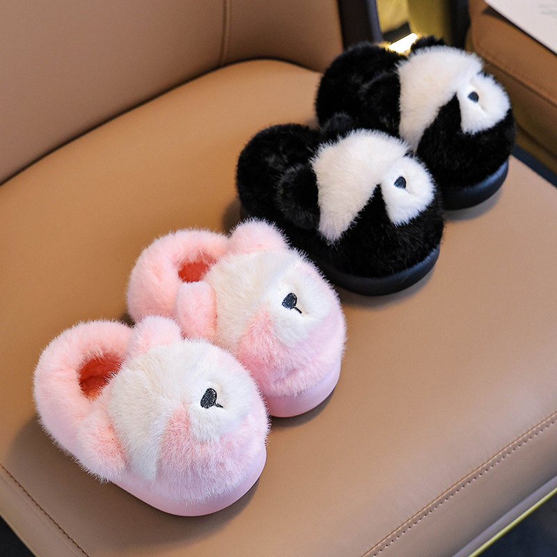 Unisex laste siseruumide papud Cartoon mustriga – pealne flis, tald PVC, lihtne jalga panna, keskmise paksusega, 4–12 aastat