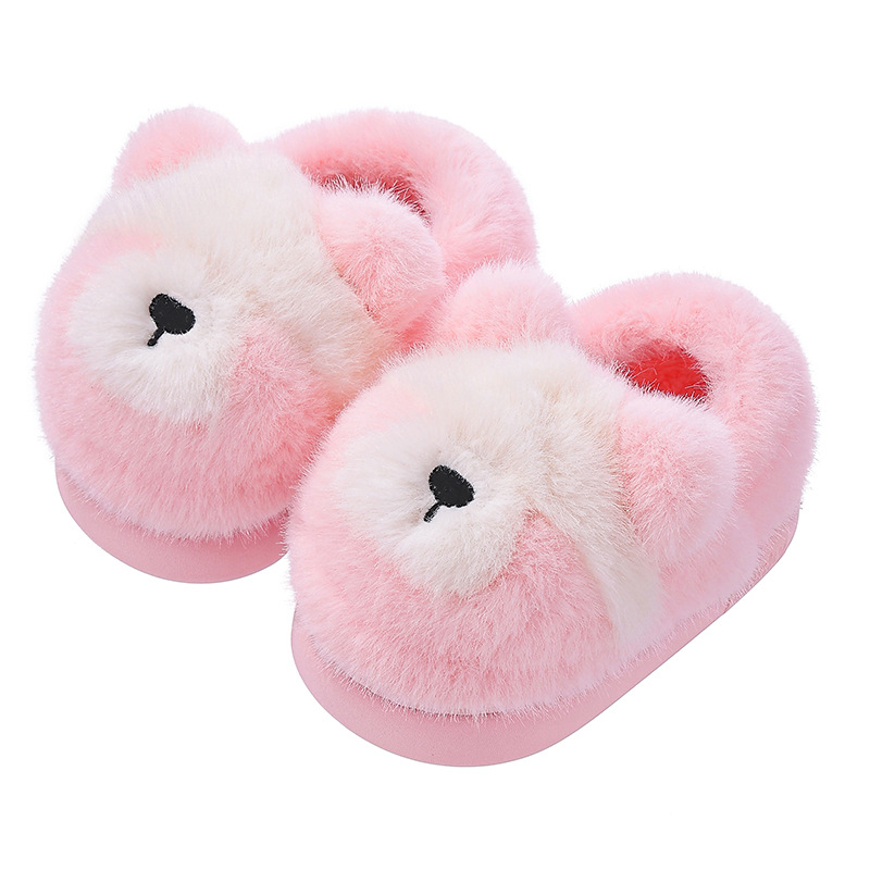 Unisex laste siseruumide papud Cartoon mustriga – pealne flis, tald PVC, lihtne jalga panna, keskmise paksusega, 4–12 aastat