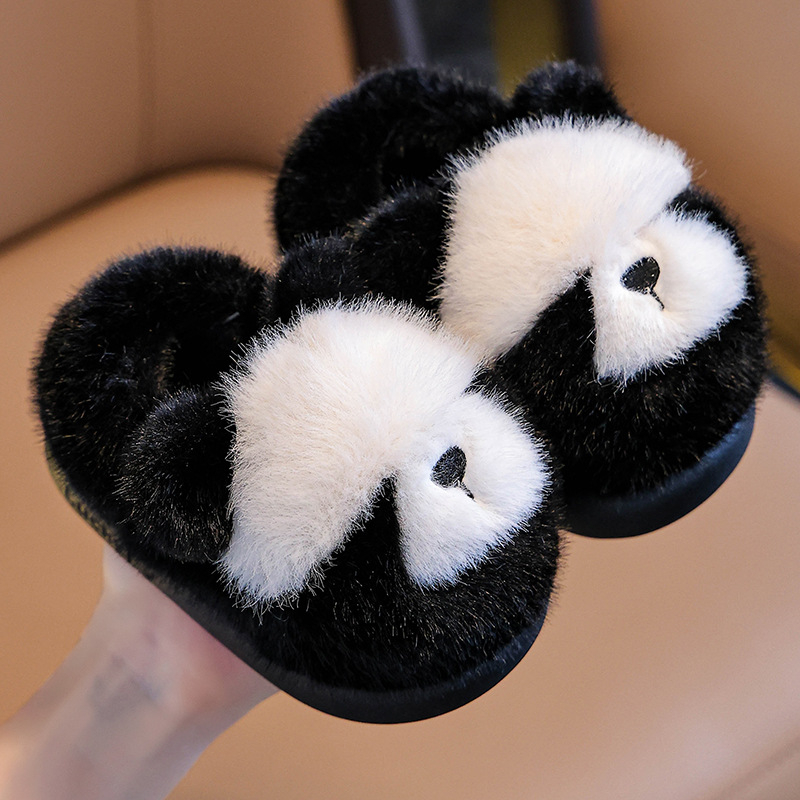 Unisex laste siseruumide papud Cartoon mustriga – pealne flis, tald PVC, lihtne jalga panna, keskmise paksusega, 4–12 aastat