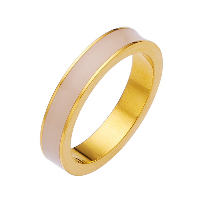 Prsteň z titánovej ocele, geometrický dizajn, epoxidový email s kvapkami, pre ženy