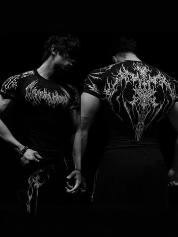 Tricou de antrenament slim cu imprimeu Skeleton demon, amestec Milk silk-poliester 91-95%, mâneci raglan, guler rotund, uscare rapidă, respirabil, absorbție umezeală, vară 2025