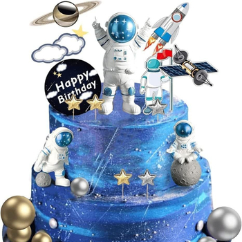 22-dielny set dekorácií na cupcakes s astronautmi – papier, kartónové balenie