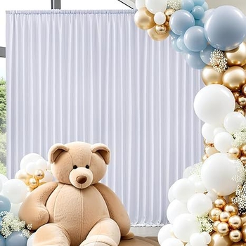 Svadobná scenická záves z polyesteru - elastická látka, jednofarebná, tienenie 40–70%, moderný minimalistický štýl