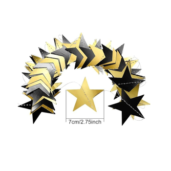 Prívesok s páskou do výzdoby miesta – päťcípová hviezda, papier a stuhy; vhodné pre domovú výzdobu a festivalové darčeky.