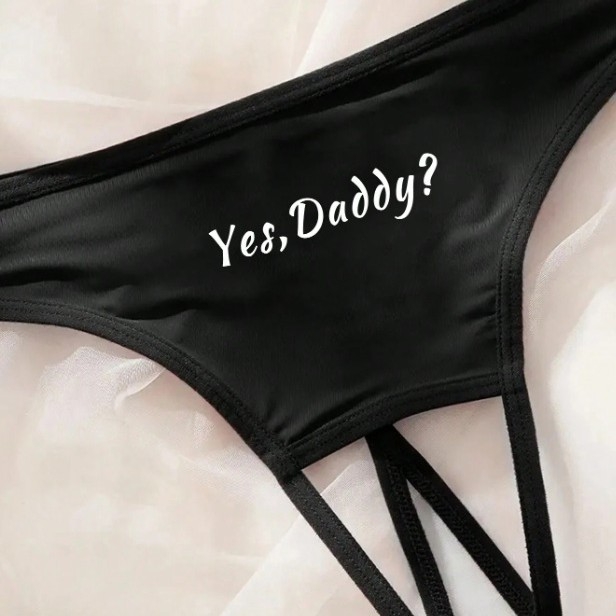 Női fehérnemű nyitott ágyékkal, mintás nyomtatás, 100% poliészter, ágyékszövet poliészter