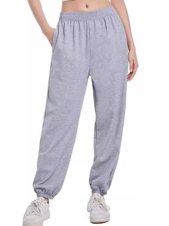 Damske casual hlače s manžetama, visokim strukom, debeli fleece, poliester 90–95% (europsko-americki street style)
