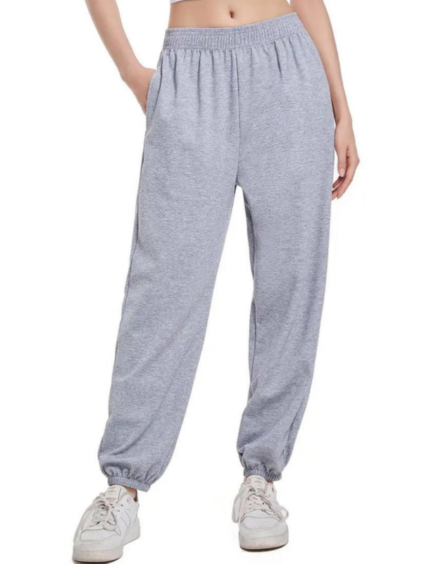 Damske casual hlače s manžetama, visokim strukom, debeli fleece, poliester 90–95% (europsko-americki street style)