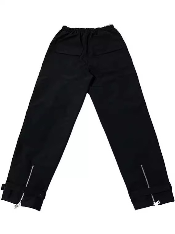 Dámske nohavice na jar 2024, voľný strih, polyester, stredná výška pása, s zipsom na koncoch nohavíc, street hipster štýl