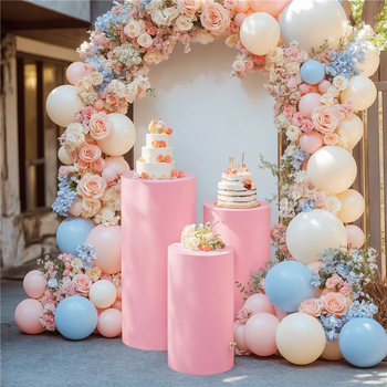 Prachotesný kryt pre cylindrickú základňu stojanu, dekorácie na narodeniny a svadby — Materiál: polyesterové vlákno; Nie je dovážané; Značka: Iné; Určené pre Čínsky Valentín