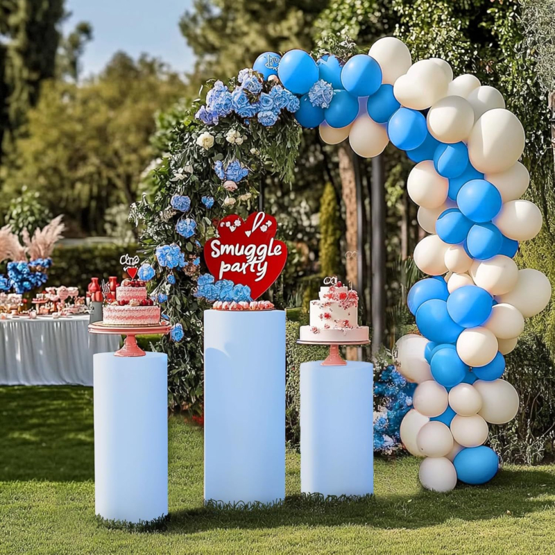 Prachotesný kryt pre cylindrickú základňu stojanu, dekorácie na narodeniny a svadby — Materiál: polyesterové vlákno; Nie je dovážané; Značka: Iné; Určené pre Čínsky Valentín