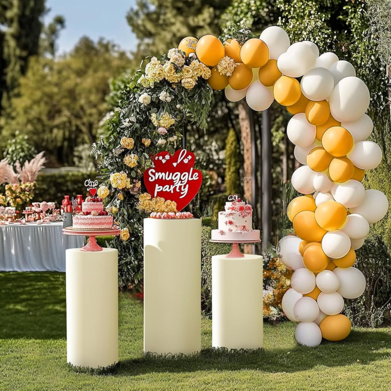 Prachotesný kryt pre cylindrickú základňu stojanu, dekorácie na narodeniny a svadby — Materiál: polyesterové vlákno; Nie je dovážané; Značka: Iné; Určené pre Čínsky Valentín