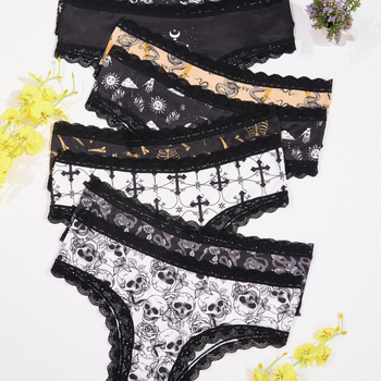 Dámske čipkové nohavičky – látka milk silk, 90–95% polyester, rozkroková podšívka zo spandexu, priedušné, Plus veľkosť