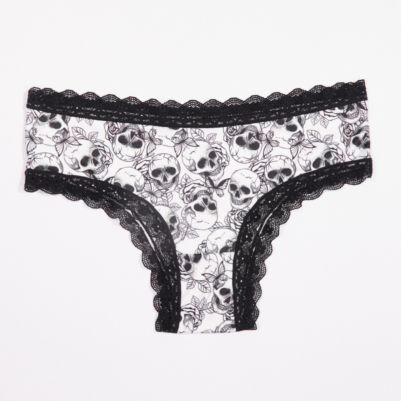 Dámske čipkové nohavičky – látka milk silk, 90–95% polyester, rozkroková podšívka zo spandexu, priedušné, Plus veľkosť