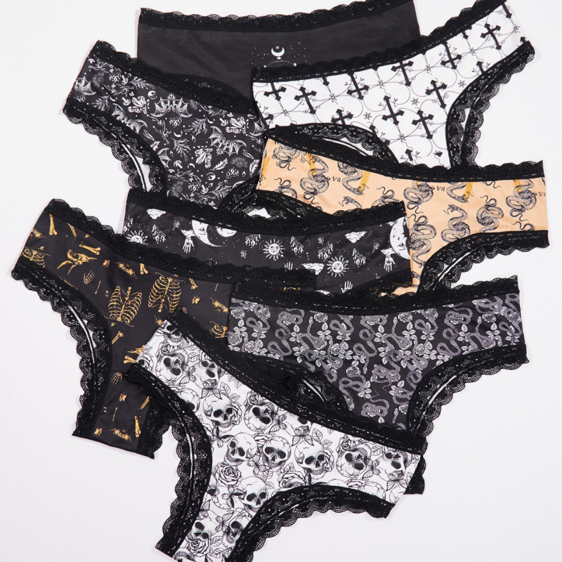 Dámske čipkové nohavičky – látka milk silk, 90–95% polyester, rozkroková podšívka zo spandexu, priedušné, Plus veľkosť