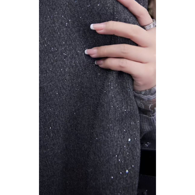 Pantaloni casual din acril cu talie elastică, croială largă, pentru femei, iarna 2022