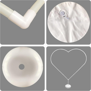 Stojan na balóny srdcového tvaru pre svadbu – plast (Balenie: kartón; Značka: Happy; Použitie: svadba; Štýl: usporiadanie miesta)