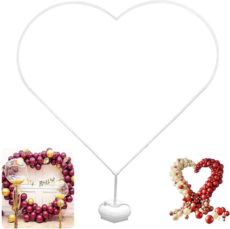 Stojan na balóny srdcového tvaru pre svadbu – plast (Balenie: kartón; Značka: Happy; Použitie: svadba; Štýl: usporiadanie miesta)