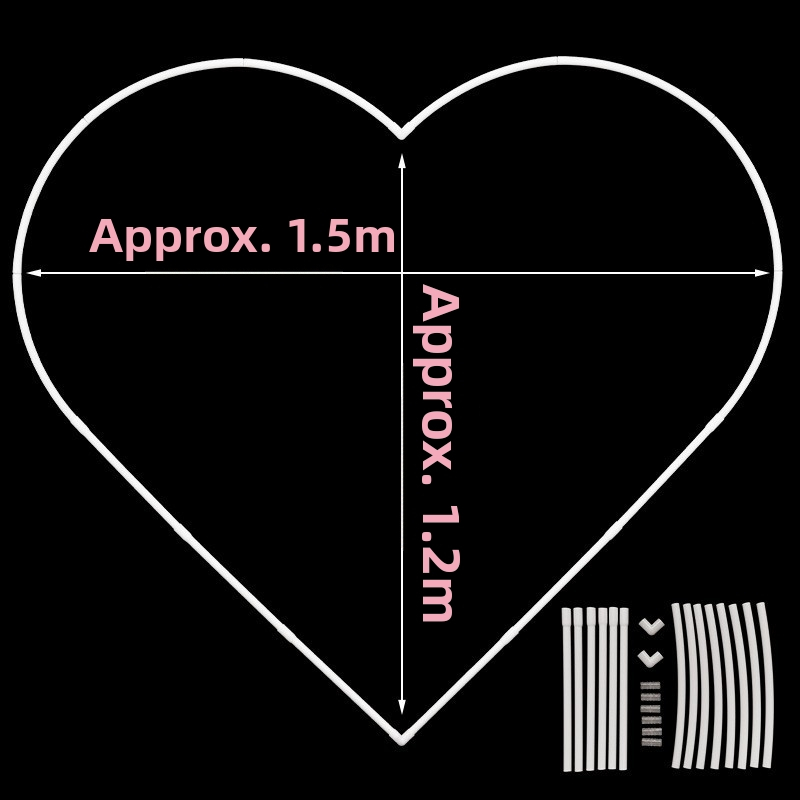 Stojan na balóny srdcového tvaru pre svadbu – plast (Balenie: kartón; Značka: Happy; Použitie: svadba; Štýl: usporiadanie miesta)