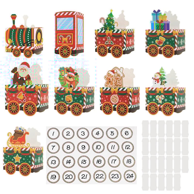 Kutija za božićni Adventni kalendar (kvadratnog oblika; papir; pogodno za vjenčanja)