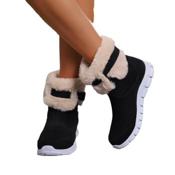 Cizme de zăpadă – Velur partea superioară, înălțime înaltă, talpă groasă de cauciuc, căptușeală din blană artificială