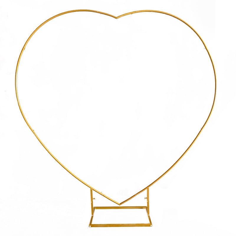 Arc pentru baloane în formă de inimă din artă metalică — prop pentru nuntă, decor festiv, fundal de eveniment