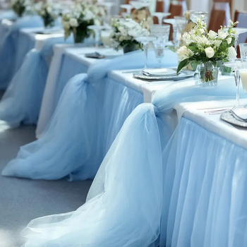 Svadobné dekorácie z šifónu s sieťovou štruktúrou, polyesterové vlákno, štýl kórejský, vhodné pre DIY