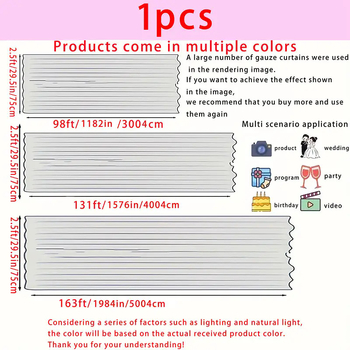 Svadobné dekorácie z šifónu s sieťovou štruktúrou, polyesterové vlákno, štýl kórejský, vhodné pre DIY