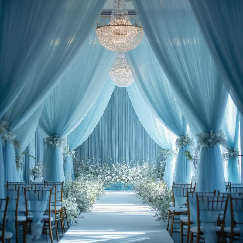 Svadobné dekorácie z šifónu s sieťovou štruktúrou, polyesterové vlákno, štýl kórejský, vhodné pre DIY