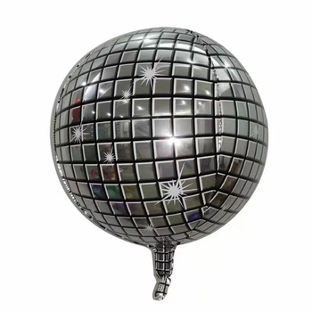 4D disco baloni od folije, okrugli, metalno srebrni, veličine 10, 18 i 22 inča, dekoracija za rođendane i događaje