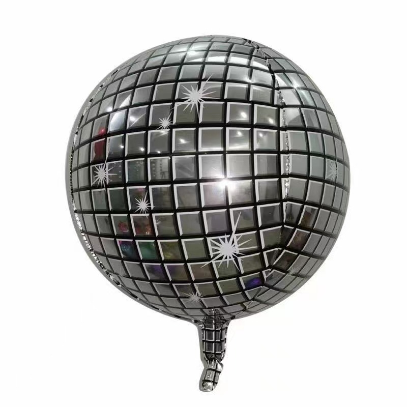 4D disco baloni od folije, okrugli, metalno srebrni, veličine 10, 18 i 22 inča, dekoracija za rođendane i događaje