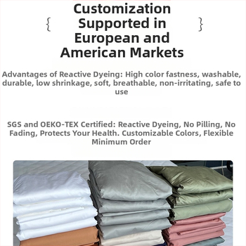 Štvordielny bavlnený set posteľnej bielizne, 100% bavlna, 80 vlákien na palec, reaktívny tlač a farbenie, hotelový štýl