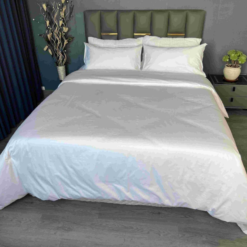 Štvordielny bavlnený set posteľnej bielizne, 100% bavlna, 80 vlákien na palec, reaktívny tlač a farbenie, hotelový štýl