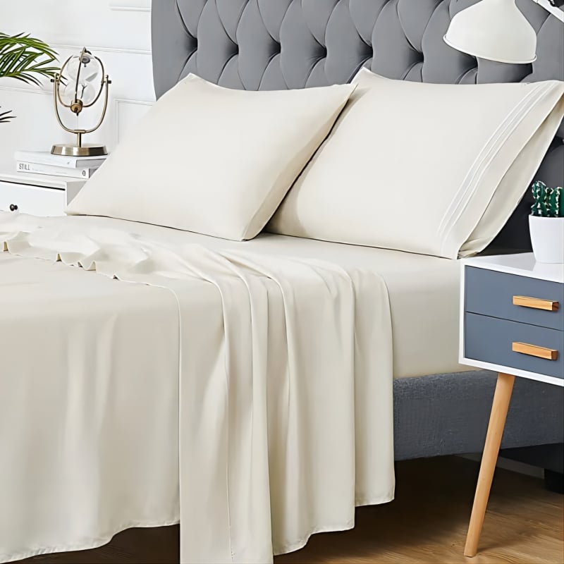 Štvordielny bavlnený set posteľnej bielizne, 100% bavlna, 80 vlákien na palec, reaktívny tlač a farbenie, hotelový štýl