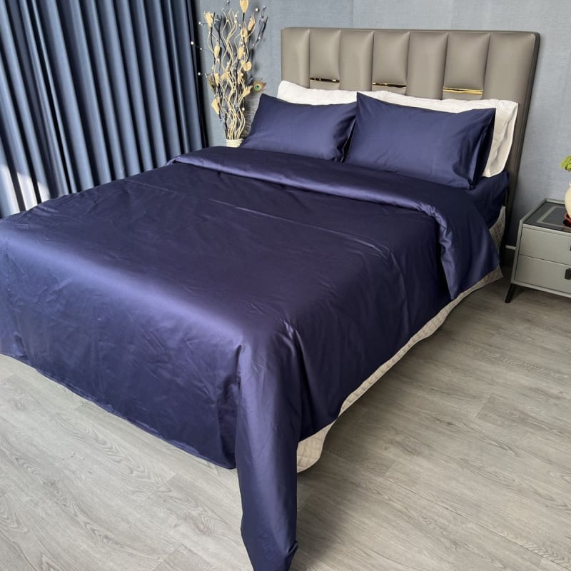 Štvordielny bavlnený set posteľnej bielizne, 100% bavlna, 80 vlákien na palec, reaktívny tlač a farbenie, hotelový štýl