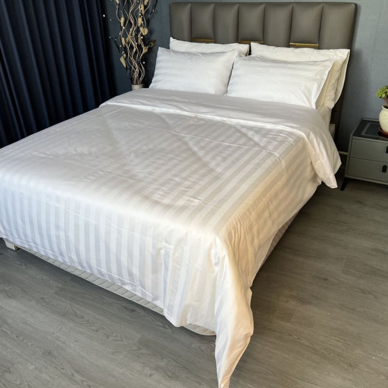 Štvordielny bavlnený set posteľnej bielizne, 100% bavlna, 80 vlákien na palec, reaktívny tlač a farbenie, hotelový štýl