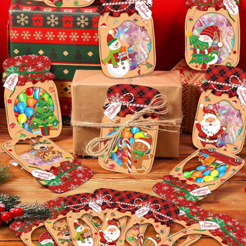 DIY vianočná kartička v mason pohári pre deti — Ručne vyrobená, Ziplock balenie, Materiál: Papier, Kód produktu Year-202507010, Téma: Vianoce