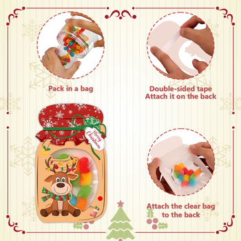 DIY vianočná kartička v mason pohári pre deti — Ručne vyrobená, Ziplock balenie, Materiál: Papier, Kód produktu Year-202507010, Téma: Vianoce